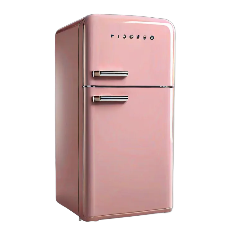 ガジェット キッチン家電 レトロなピンクの冷蔵庫 透過 PNG 画像 フリー素材 #14100
