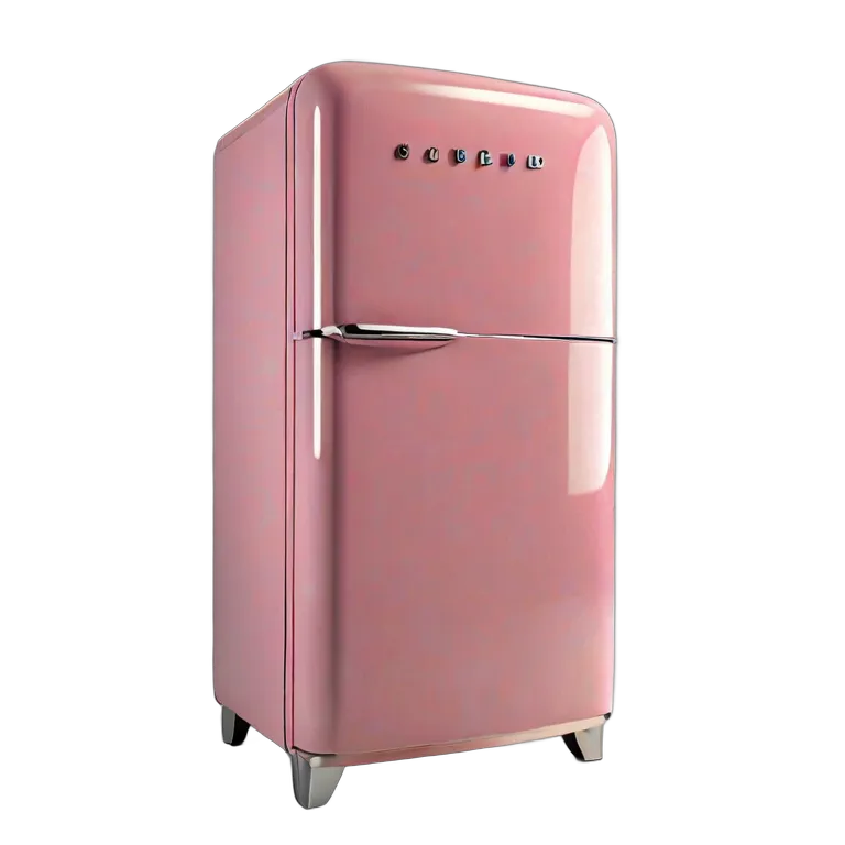 ガジェット キッチン家電 レトロなピンクの冷蔵庫 透過 PNG 画像 フリー素材 #14101