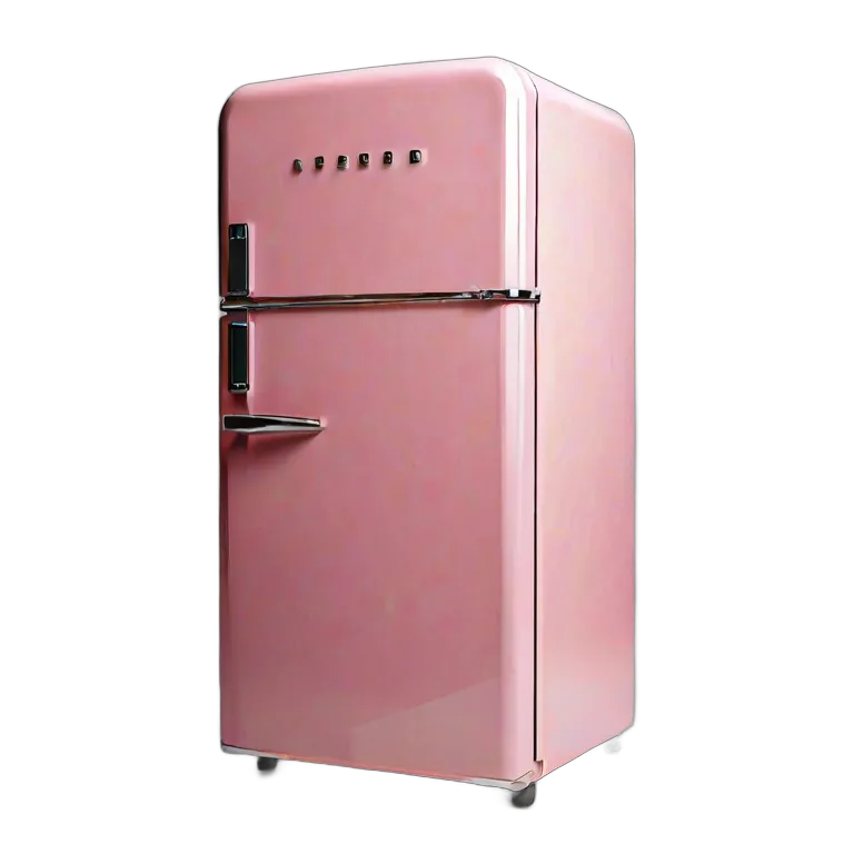 ガジェット キッチン家電 レトロなピンクの冷蔵庫 透過 PNG 画像 フリー素材 #14106