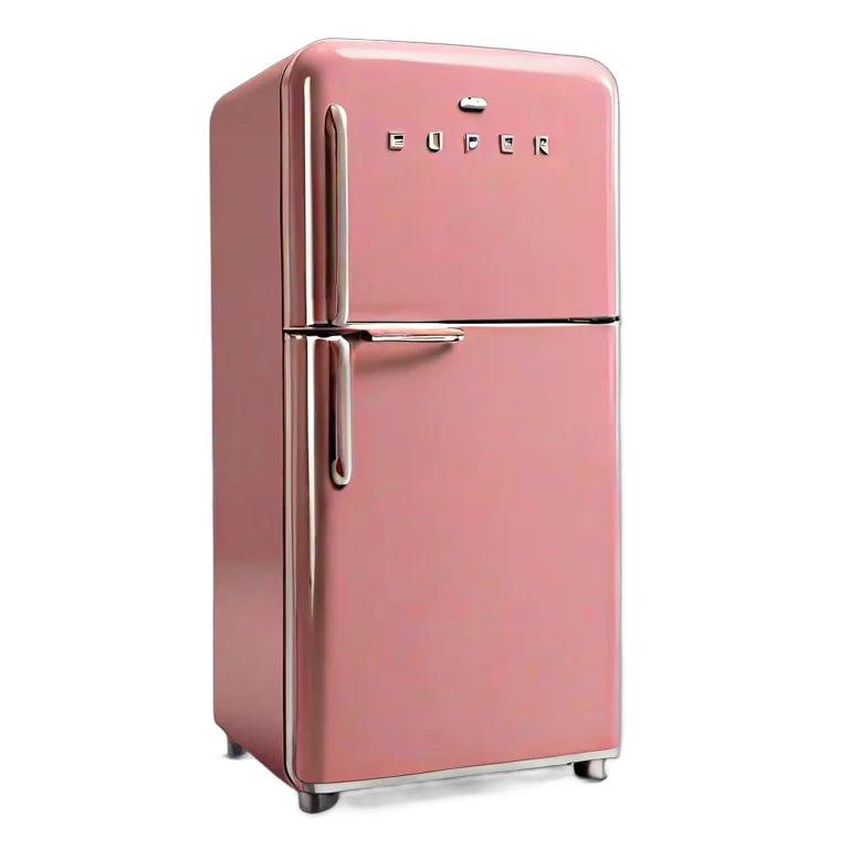 ガジェット キッチン家電 レトロなピンクの冷蔵庫 透過 PNG 画像 フリー素材 #14107