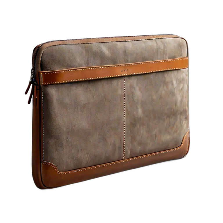 ガジェット コンピューター スエードとレザーを使用した高級ラップトップスリーブ 透過 PNG 画像 フリー素材 #14850