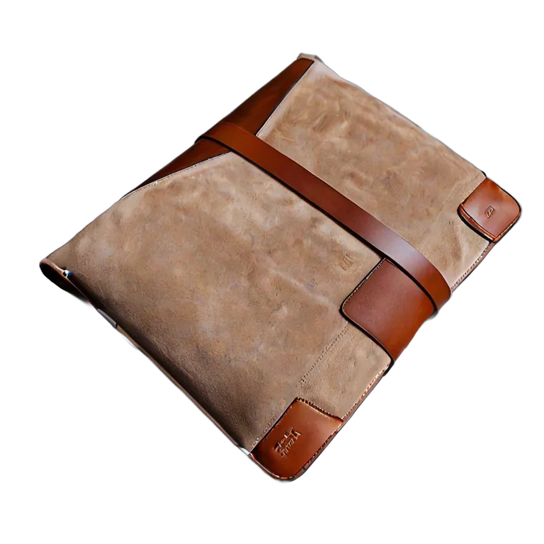 ガジェット コンピューター スエードとレザーを使用した高級ラップトップスリーブ 透過 PNG 画像 フリー素材 #14861