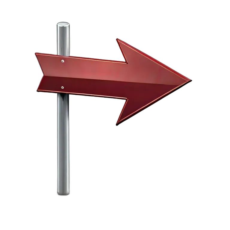 金属エッジの3D深紅矢印 透過 PNG 画像 フリー素材 #39089