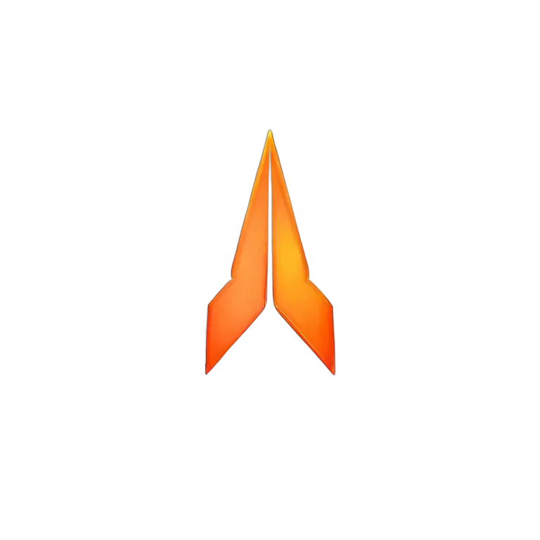 アイコン 矢印 3D光るオレンジ色の光の矢印 透過 PNG 画像 フリー素材 #39002