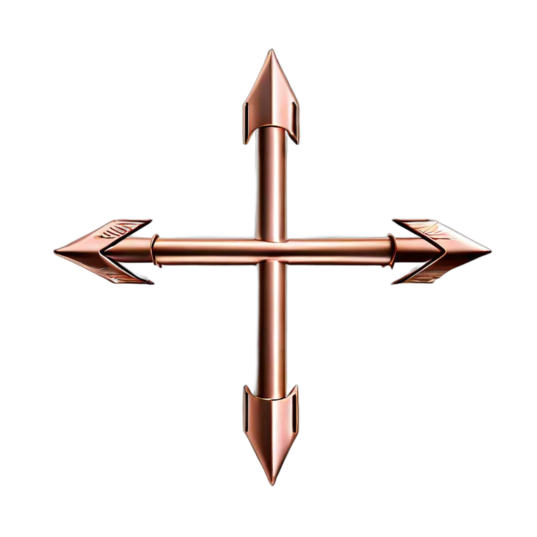 3Dローズゴールド矢印 透過 PNG 画像 フリー素材 #39071