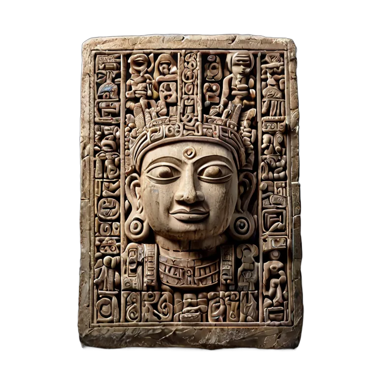 インテリア 美術品 古代マヤの石碑彫刻 透過 PNG 画像 フリー素材 #23028