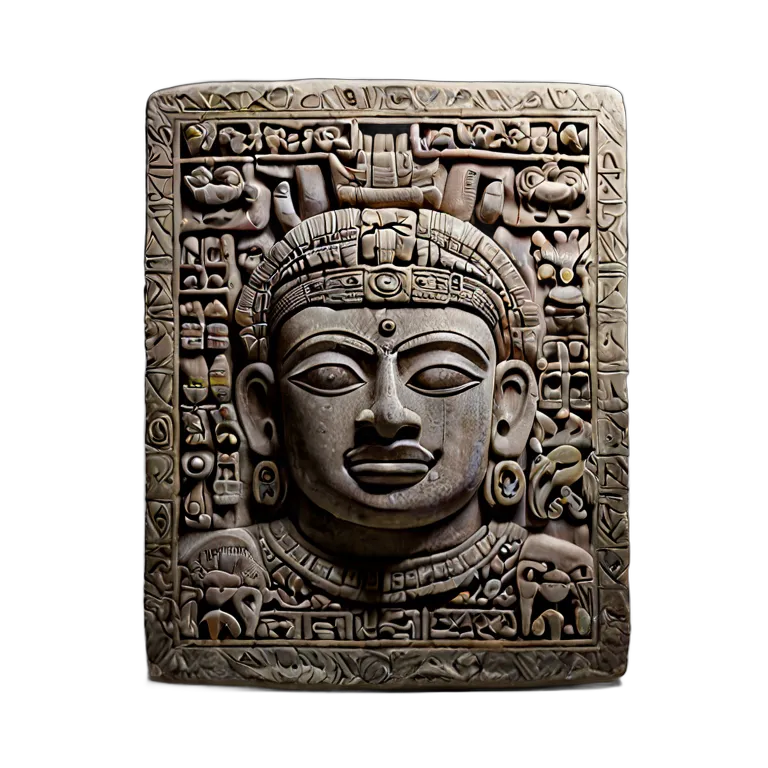 インテリア 美術品 古代マヤの石碑彫刻 透過 PNG 画像 フリー素材 #23030