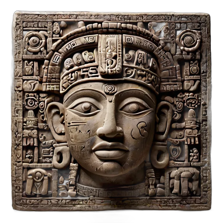 インテリア 美術品 古代マヤの石碑彫刻 透過 PNG 画像 フリー素材 #23032