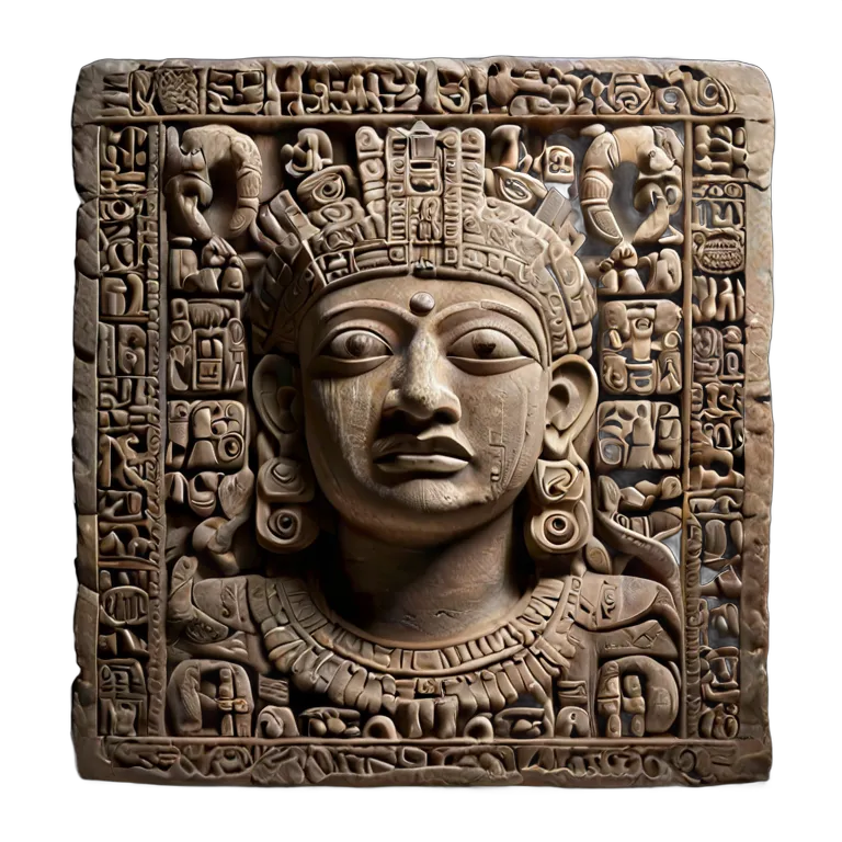 インテリア 美術品 古代マヤの石碑彫刻 透過 PNG 画像 フリー素材 #23035