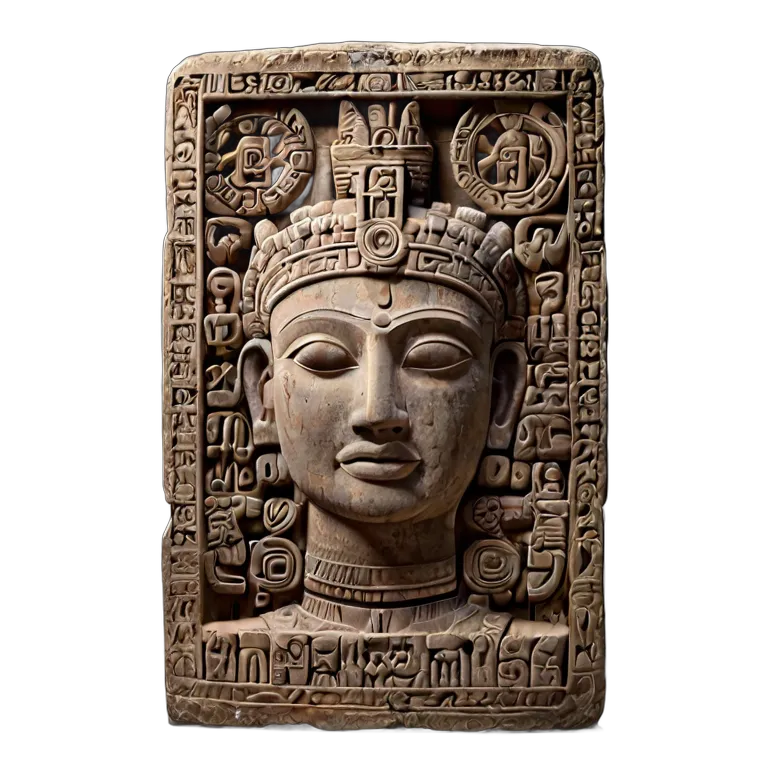 インテリア 美術品 古代マヤの石碑彫刻 透過 PNG 画像 フリー素材 #23037