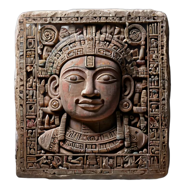 インテリア 美術品 古代マヤの石碑彫刻 透過 PNG 画像 フリー素材 #23038