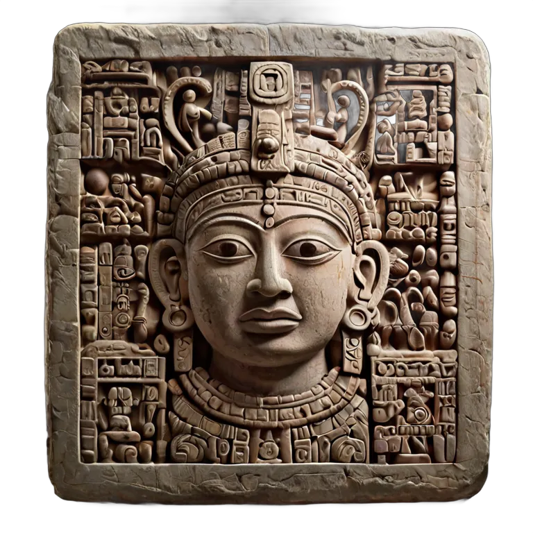 インテリア 美術品 古代マヤの石碑彫刻 透過 PNG 画像 フリー素材 #23040