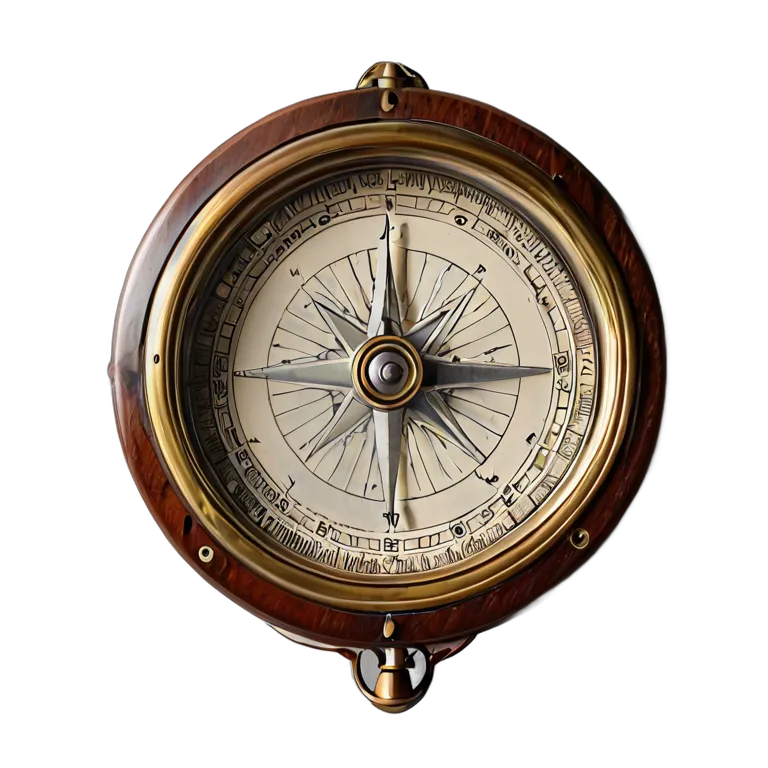 インテリア 美術品 木箱に入ったアンティークの海上コンパス 透過 PNG 画像 フリー素材 #23002