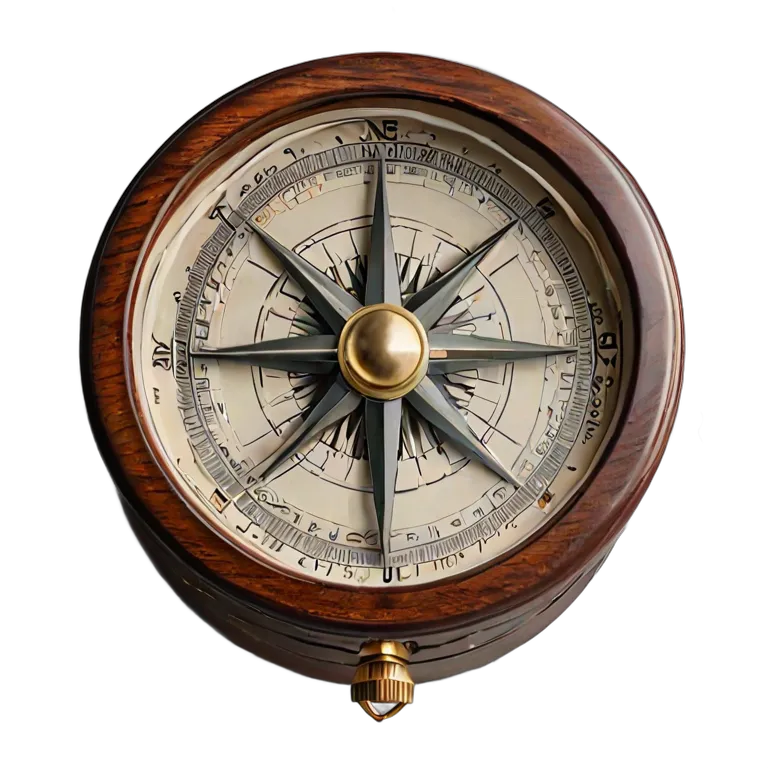 インテリア 美術品 木箱に入ったアンティークの海上コンパス 透過 PNG 画像 フリー素材 #23003