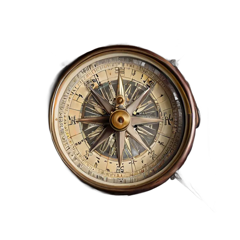 インテリア 美術品 木箱に入ったアンティークの海上コンパス 透過 PNG 画像 フリー素材 #23004
