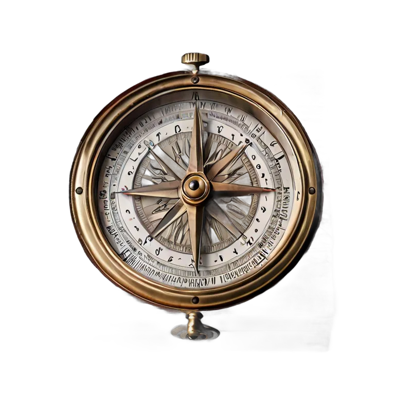 インテリア 美術品 木箱に入ったアンティークの海上コンパス 透過 PNG 画像 フリー素材 #23005