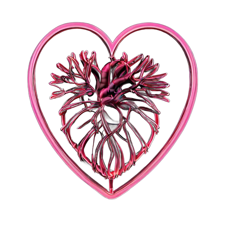 インテリア 美術品 現代的なネオンピンクのハートアート 透過 PNG 画像 フリー素材 #23072
