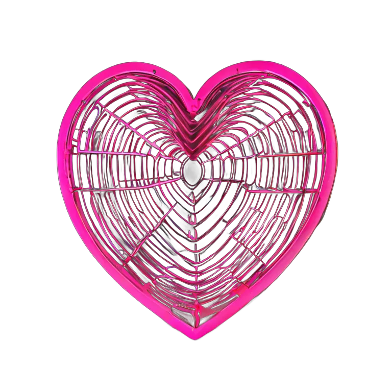 インテリア 美術品 現代的なネオンピンクのハートアート 透過 PNG 画像 フリー素材 #23076