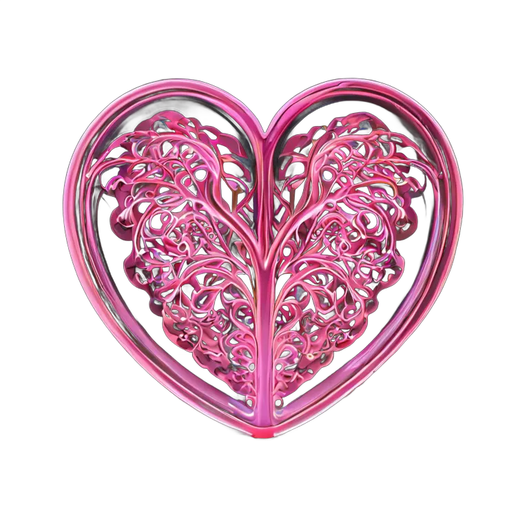 インテリア 美術品 現代的なネオンピンクのハートアート 透過 PNG 画像 フリー素材 #23078