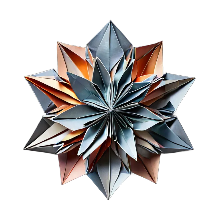 インテリア 美術品 金属紙を使った現代折り紙彫刻 透過 PNG 画像 フリー素材 #22983