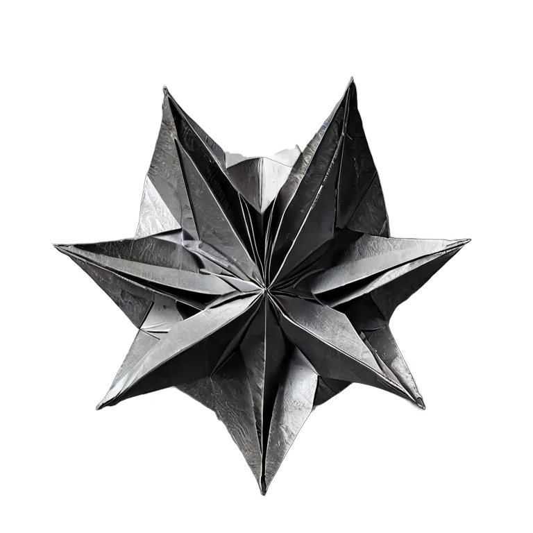 インテリア 美術品 金属紙を使った現代折り紙彫刻 透過 PNG 画像 フリー素材 #22984