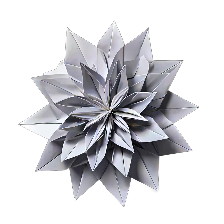 インテリア 美術品 金属紙を使った現代折り紙彫刻 透過 PNG 画像 フリー素材 #22985