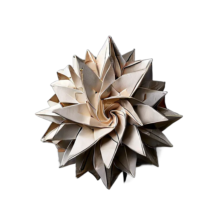 インテリア 美術品 金属紙を使った現代折り紙彫刻 透過 PNG 画像 フリー素材 #22987