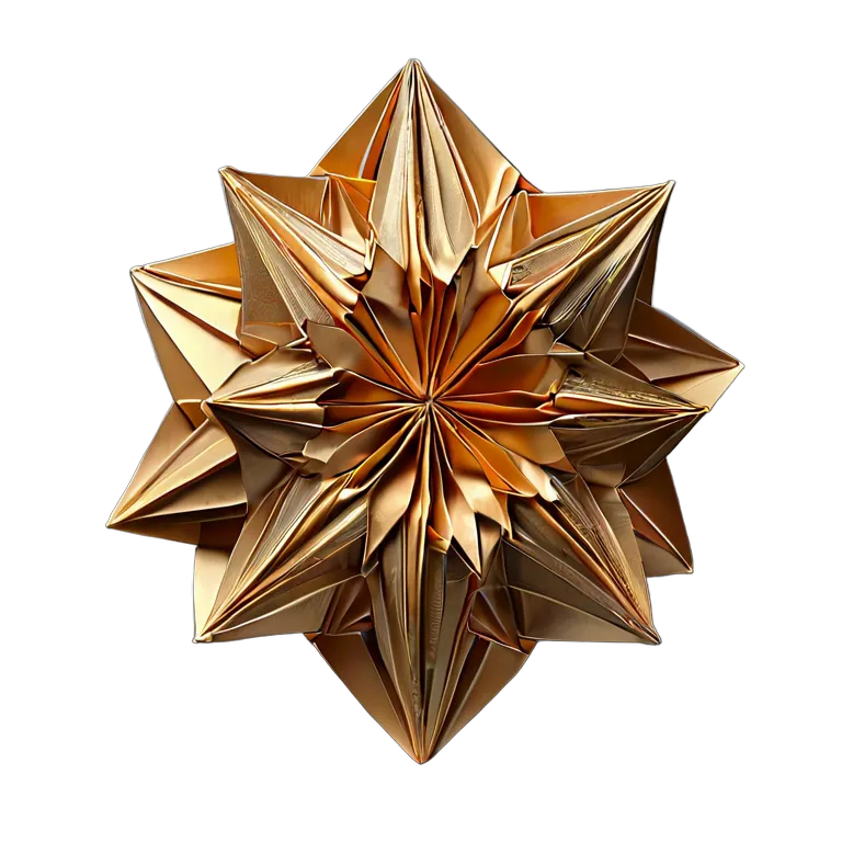 インテリア 美術品 金属紙を使った現代折り紙彫刻 透過 PNG 画像 フリー素材 #22988