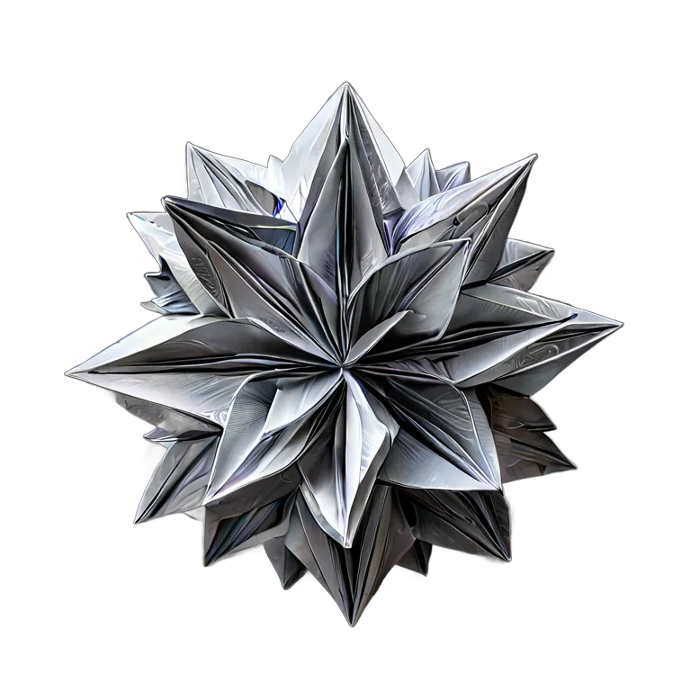 インテリア 美術品 金属紙を使った現代折り紙彫刻 透過 PNG 画像 フリー素材 #22990