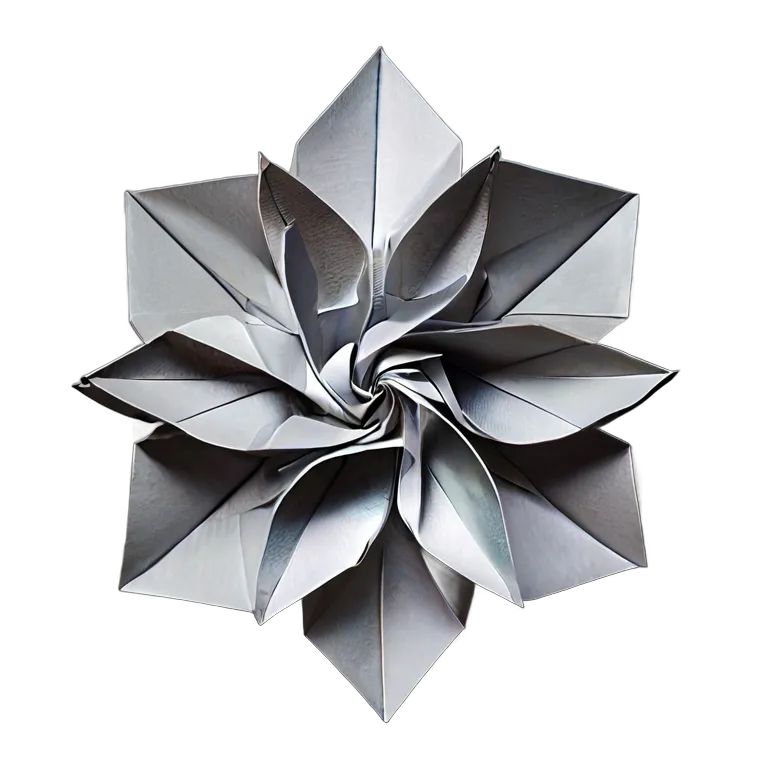 インテリア 美術品 金属紙を使った現代折り紙彫刻 透過 PNG 画像 フリー素材 #22991