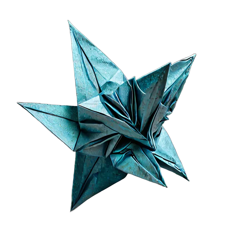 インテリア 美術品 金属紙を使った現代折り紙彫刻 透過 PNG 画像 フリー素材 #22997