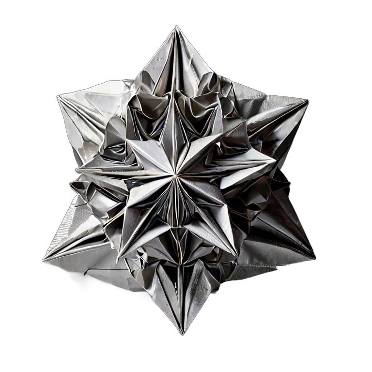 インテリア 美術品 金属紙を使った現代折り紙彫刻 透過 PNG 画像 フリー素材 #22999