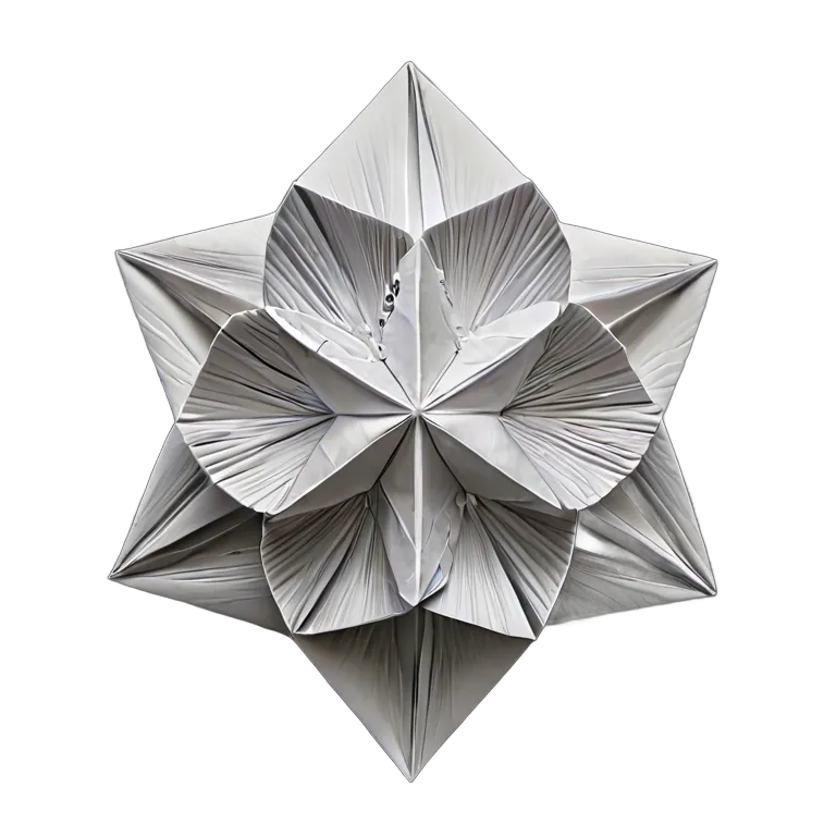 インテリア 美術品 金属紙を使った現代折り紙彫刻 透過 PNG 画像 フリー素材 #23000