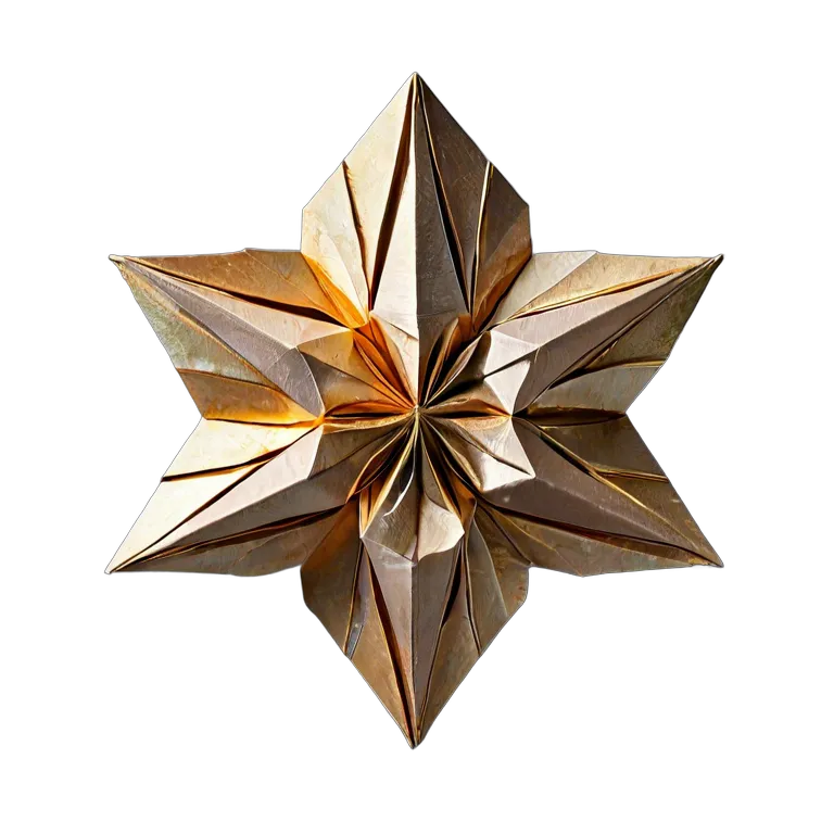 インテリア 美術品 金属紙を使った現代折り紙彫刻 透過 PNG 画像 フリー素材 #23001