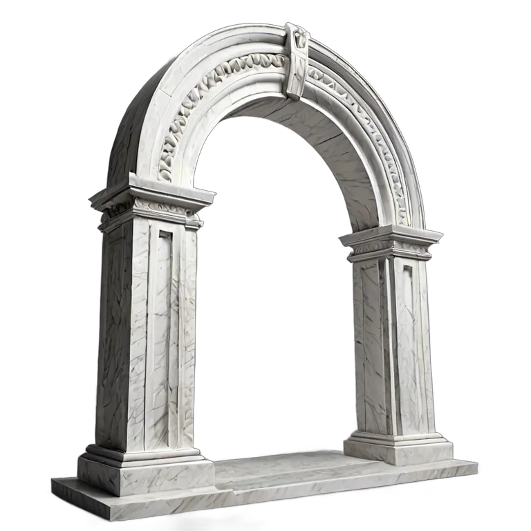 インテリア 美術品 ミニマリストの白い大理石のアーチ 透過 PNG 画像 フリー素材 #23009