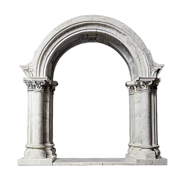 インテリア 美術品 ミニマリストの白い大理石のアーチ 透過 PNG 画像 フリー素材 #23010