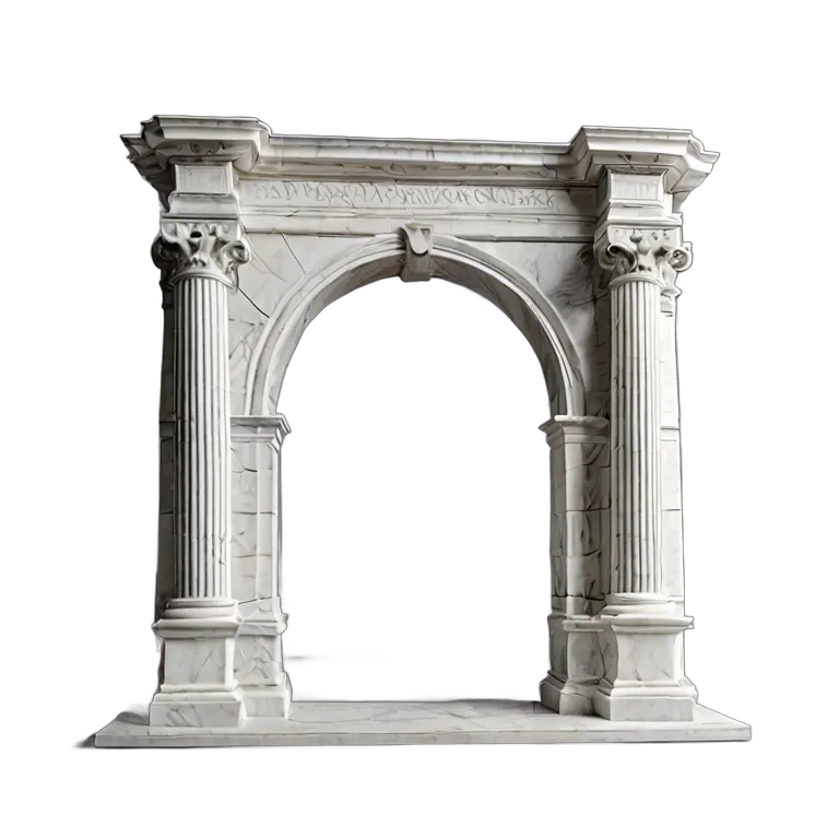 インテリア 美術品 ミニマリストの白い大理石のアーチ 透過 PNG 画像 フリー素材 #23015