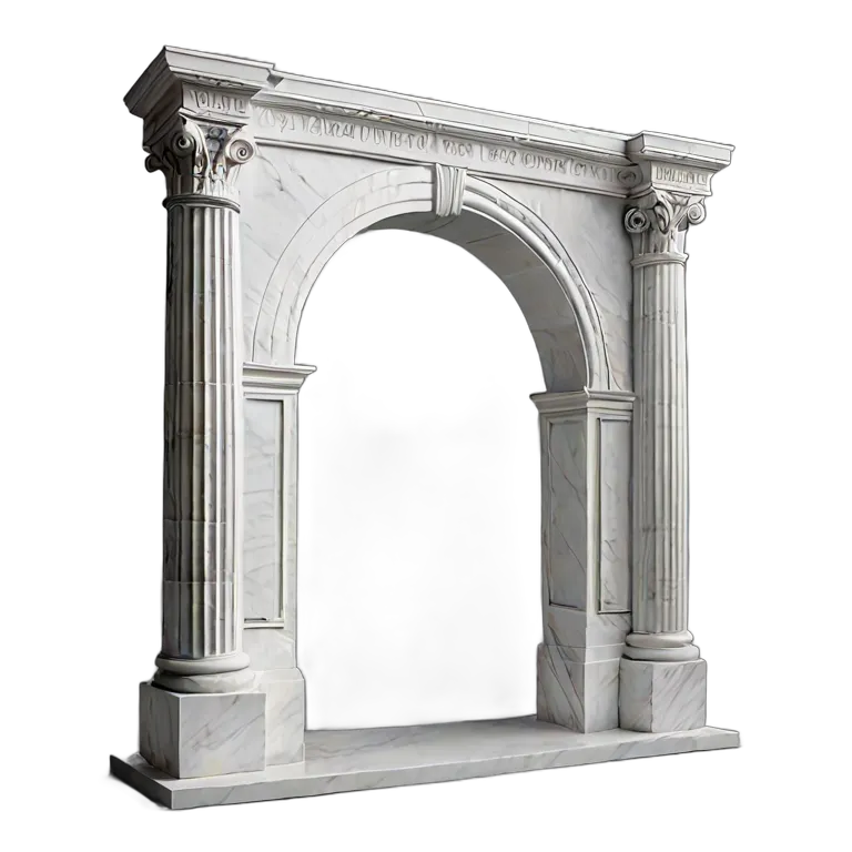 インテリア 美術品 ミニマリストの白い大理石のアーチ 透過 PNG 画像 フリー素材 #23016