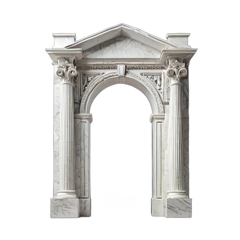インテリア 美術品 ミニマリストの白い大理石のアーチ 透過 PNG 画像 フリー素材 #23017