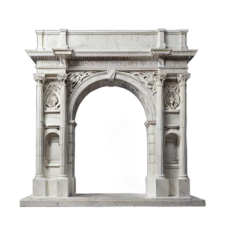 インテリア 美術品 ミニマリストの白い大理石のアーチ 透過 PNG 画像 フリー素材 #23020