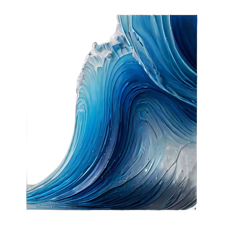 インテリア 美術品 モダンな3Dウォールアート（グラデーションブルーアクリル） 透過 PNG 画像 フリー素材 #23021