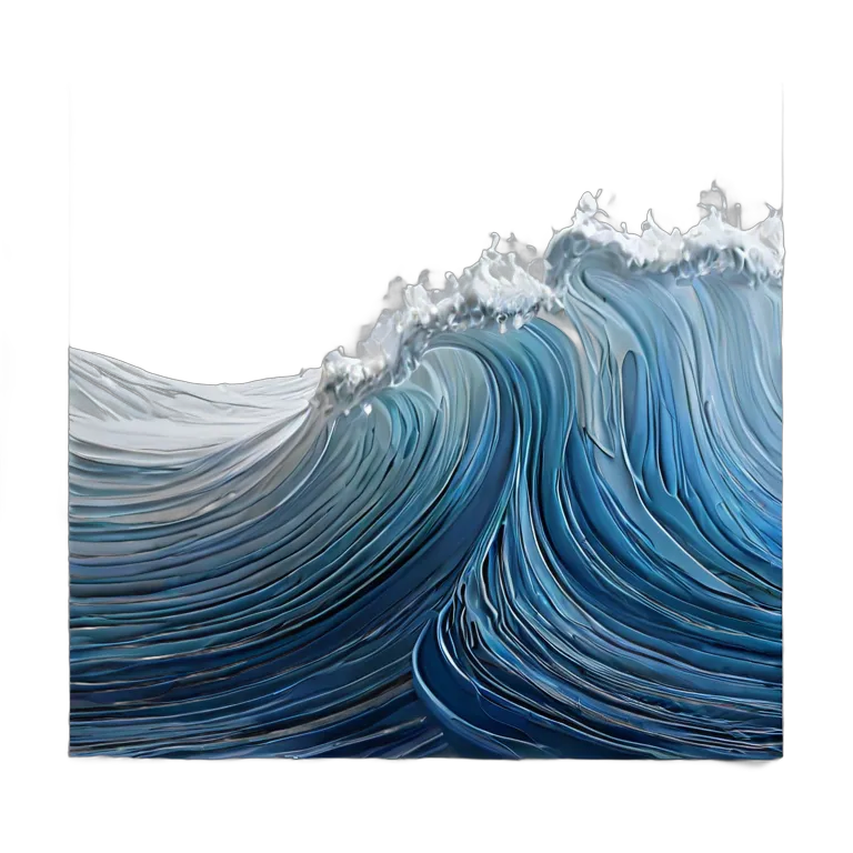 インテリア 美術品 モダンな3Dウォールアート（グラデーションブルーアクリル） 透過 PNG 画像 フリー素材 #23024