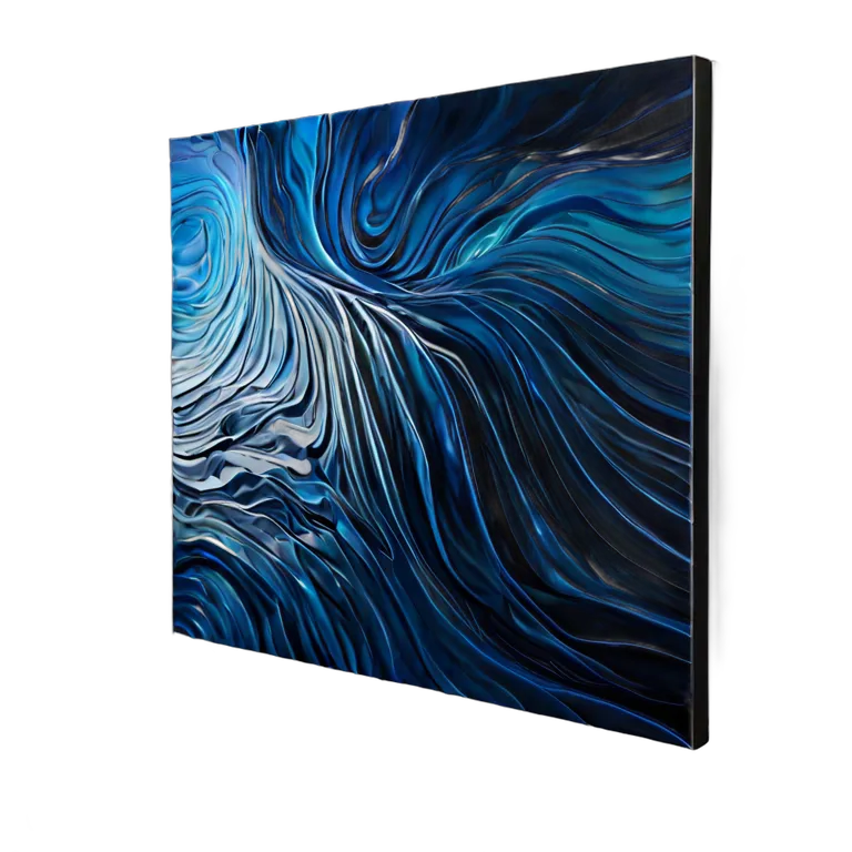 インテリア 美術品 モダンな3Dウォールアート（グラデーションブルーアクリル） 透過 PNG 画像 フリー素材 #23025