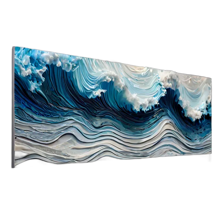 インテリア 美術品 モダンな3Dウォールアート（グラデーションブルーアクリル） 透過 PNG 画像 フリー素材 #23026