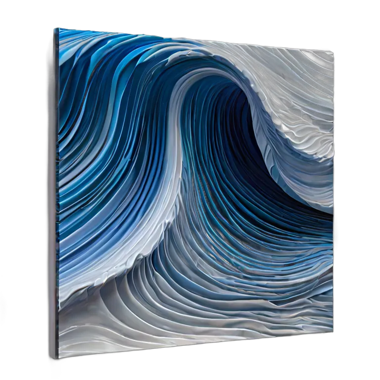 インテリア 美術品 モダンな3Dウォールアート（グラデーションブルーアクリル） 透過 PNG 画像 フリー素材 #23027