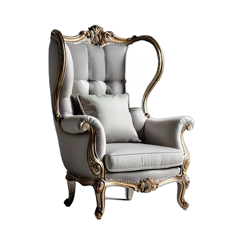 インテリア 椅子類 シルバーファブリックのデザイナーバルーン型アームチェア 透過 PNG 画像 フリー素材 #13284