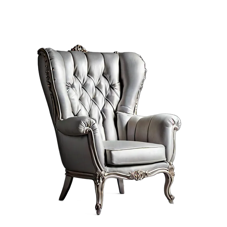 インテリア 椅子類 シルバーファブリックのデザイナーバルーン型アームチェア 透過 PNG 画像 フリー素材 #13286