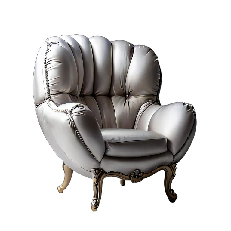 インテリア 椅子類 シルバーファブリックのデザイナーバルーン型アームチェア 透過 PNG 画像 フリー素材 #13287