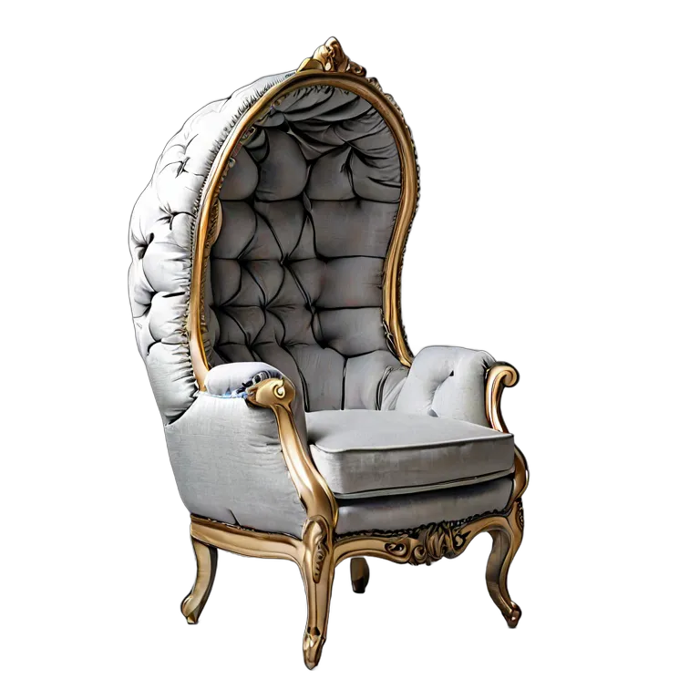 インテリア 椅子類 シルバーファブリックのデザイナーバルーン型アームチェア 透過 PNG 画像 フリー素材 #13290