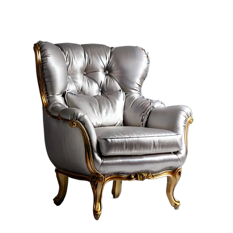 インテリア 椅子類 シルバーファブリックのデザイナーバルーン型アームチェア 透過 PNG 画像 フリー素材 #13298